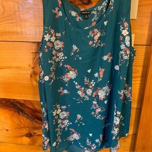 Turquoise Floral Tank Top